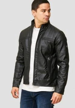 INDICODE JEANS BROOK - Veste En Similicuir - Black -INDICODE Ventes 02b9ce14a12f4ba1a8ee069e43f25fac