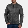 INDICODE JEANS IDJUNCTION - Veste En Similicuir - Dark Grey