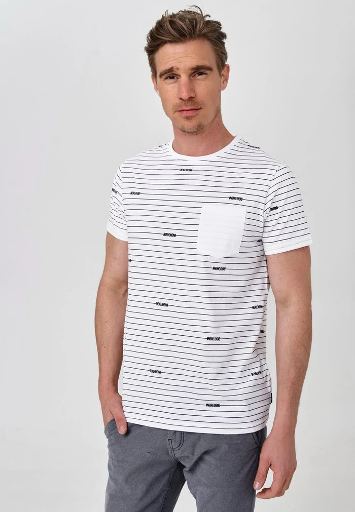 ECKLEY - T-shirt imprimé - optical white INDICODE JEANS ECKLEY - T-shirt Imprimé - Optical White -INDICODE Ventes 243d6d567b6d41ca8150485bb96b5f12