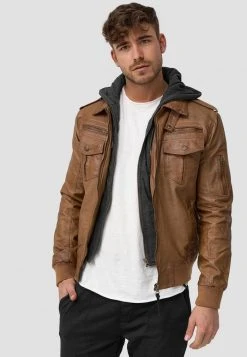 INDICODE JEANS AARON - Veste En Similicuir - Brown
