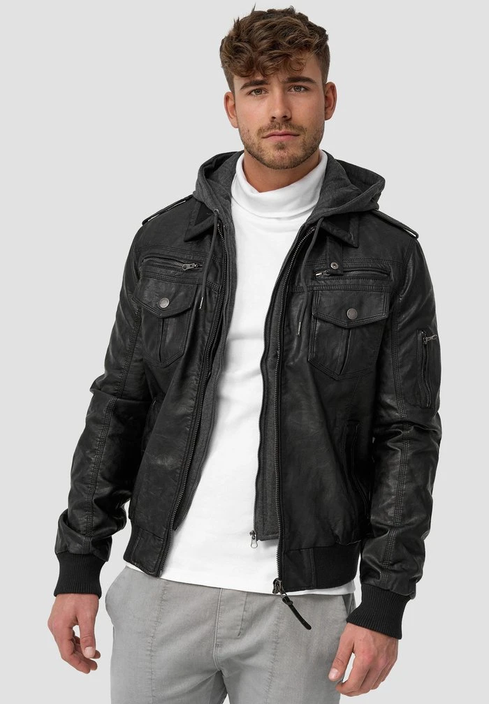 AARON - Veste en similicuir - black INDICODE JEANS AARON - Veste En Similicuir - Black -INDICODE Ventes 3f602a0c5d7542d19a5ce1cecefb5e3f