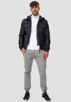 INDICODE JEANS AARON - Veste En Similicuir - Navy