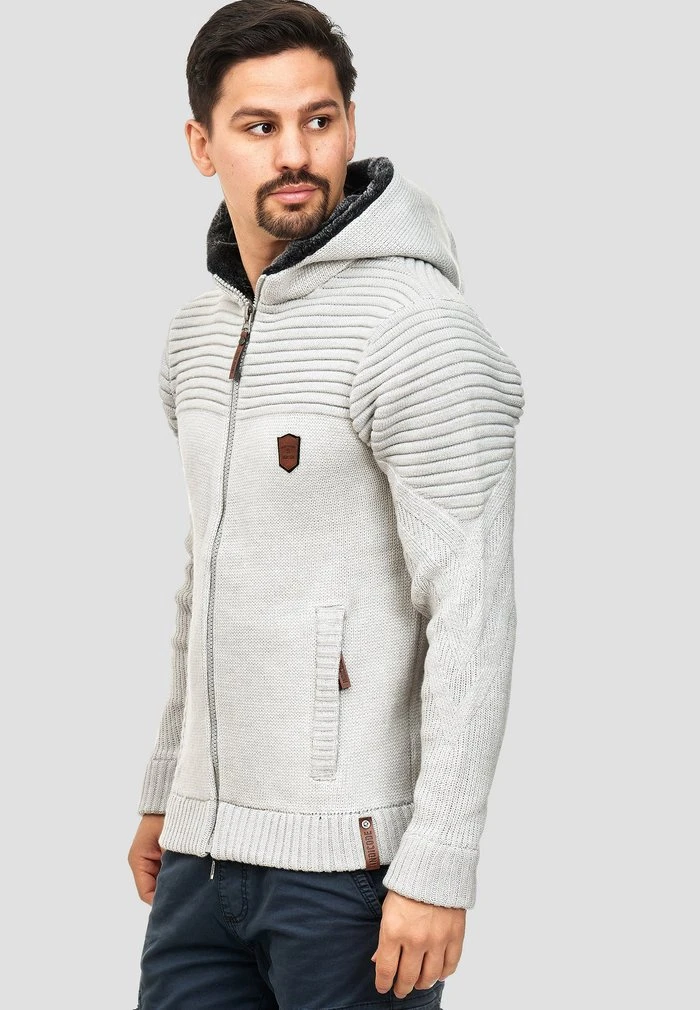 INDICODE JEANS Sweat à Capuche Zippé - Gray 4 INDICODE JEANS Sweat à Capuche Zippé - Gray – Image 4