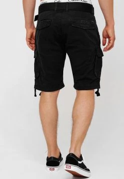 INDICODE JEANS CARGO ABNER - Short - Black -INDICODE Ventes 475e02812de744d68936f94d013eea73