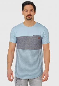 INDICODE JEANS PORTER - T-shirt Imprimé - Blue Wave