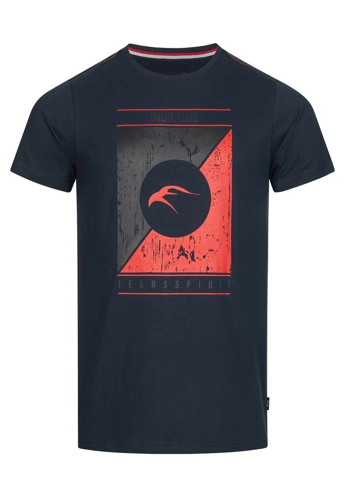 INDICODE JEANS LEONARDO - T-shirt Imprimé - Navy 1 INDICODE JEANS LEONARDO - T-shirt Imprimé - Navy