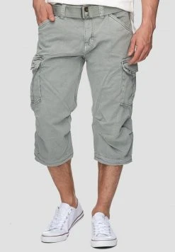 INDICODE JEANS MIT GÜRTEL NICOLAS - Short - Light Grey