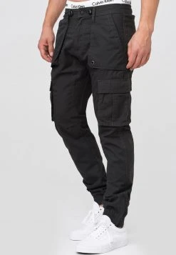 INDICODE JEANS Pantalon Cargo - Raven -INDICODE Ventes 58ed0da333534a1eae59f8b17c34c573