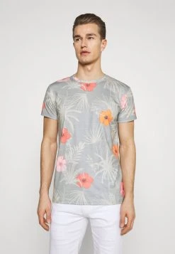 INDICODE JEANS CADIZ BRILIANT - T-shirt Imprimé - Light Grey