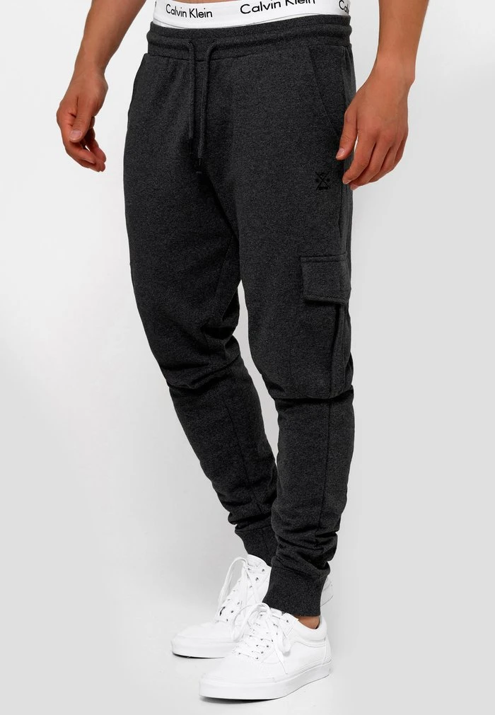 DIEGO - Pantalon de survêtement - charcoalmix INDICODE JEANS DIEGO - Pantalon De Survêtement - Charcoalmix -INDICODE Ventes 5efb9ce99ce848cf910661323e5fb001