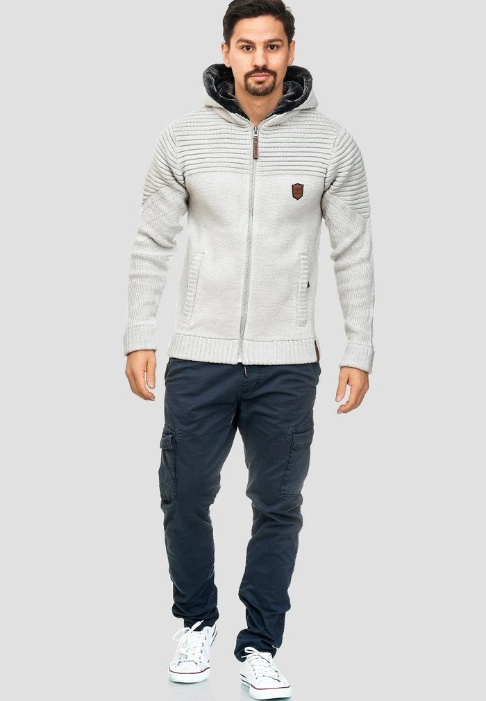 INDICODE JEANS Sweat à Capuche Zippé - Gray 2 INDICODE JEANS Sweat à Capuche Zippé - Gray – Image 2