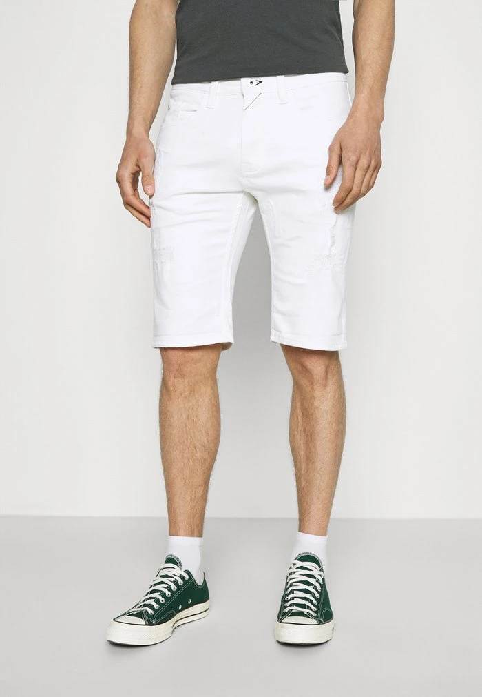INDICODE JEANS COMMERCIAL KEN HOLES - Short En Jean - Offwhite 1 INDICODE JEANS COMMERCIAL KEN HOLES - Short En Jean - Offwhite