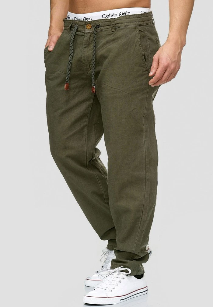 INDICODE JEANS BOULWARE - Pantalon Classique - Army 1 INDICODE JEANS BOULWARE - Pantalon Classique - Army
