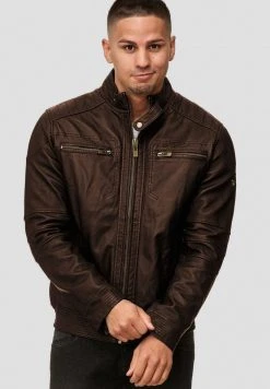 INDICODE JEANS GERMO - Veste En Cuir - Dark Brown