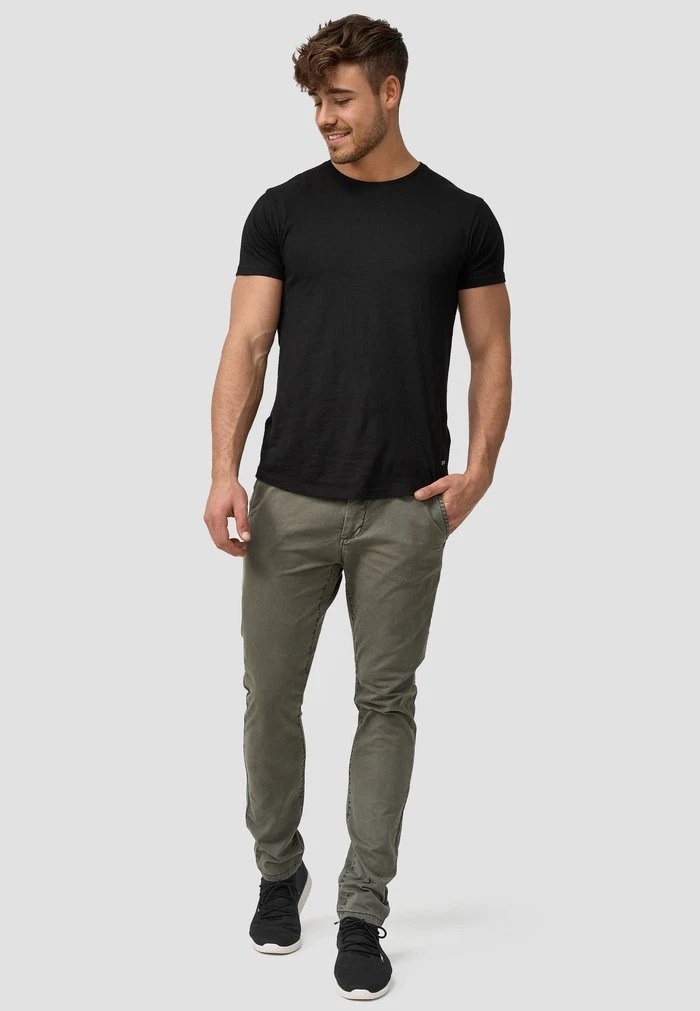 INDICODE JEANS WALLER - Chino - Dark Green 1 INDICODE JEANS WALLER - Chino - Dark Green