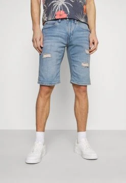 INDICODE JEANS KADEN HOLES - Short En Jean - Blue Wash