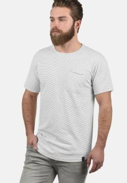 INDICODE JEANS IDALBIN - T-shirt Imprimé - Mottled Dark Grey