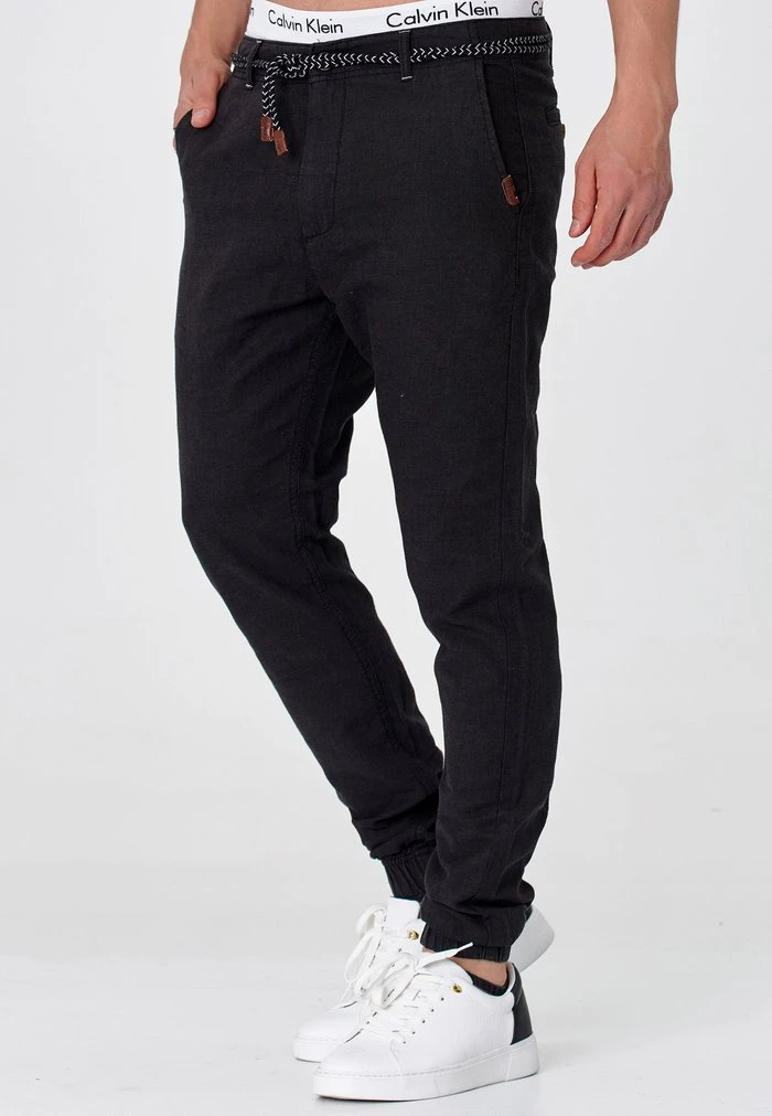 Pantalon classique - black INDICODE JEANS Pantalon Classique - Black -INDICODE Ventes 88cea14f3210453f905fce714c61ba7e