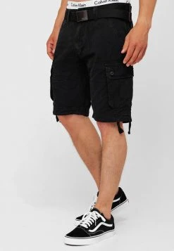 INDICODE JEANS CARGO ABNER - Short - Black -INDICODE Ventes 9264ad0a572d4afeafcbc247b788a97f