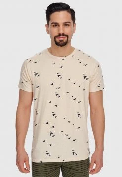 INDICODE JEANS MCFARLAND - T-shirt Imprimé - Ecru Mix