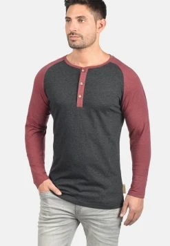 INDICODE JEANS IDWINSTON - T-shirt à Manches Longues - Charcoal/wine