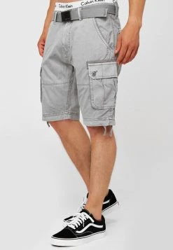 INDICODE JEANS CARGO ABNER - Short - Lt Grey -INDICODE Ventes a979d535020a4e1c94d31ae8fd3e516e