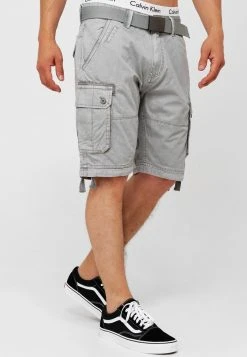 INDICODE JEANS CARGO ABNER - Short - Lt Grey -INDICODE Ventes b29fca789f5d4e9b884881bb0af09571