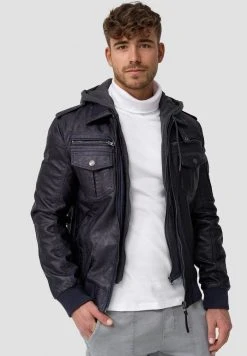INDICODE JEANS AARON - Veste En Similicuir - Navy -INDICODE Ventes b3cfadca9a9d4a3dae2115a5c7561061