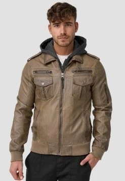 INDICODE JEANS AARON - Veste En Similicuir - Beige -INDICODE Ventes bda9f9c407364b8f987a34a988b4f964