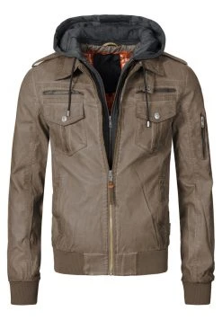 INDICODE JEANS AARON - Veste En Similicuir - Beige -INDICODE Ventes bf71c923d74744a5b3cf4e1eb6d578a2