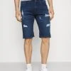 INDICODE JEANS COMMERCIAL KEN HOLES - Short En Jean - Blue