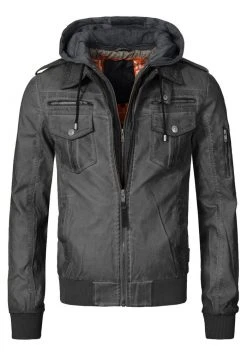 INDICODE JEANS AARON - Veste En Similicuir - Raven -INDICODE Ventes de5b68fbe3f3488a9e090f771150b271