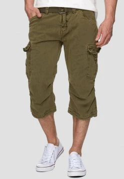 INDICODE JEANS MIT GÜRTEL NICOLAS - Short - Dark Green