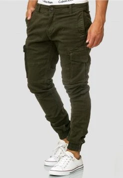 INDICODE JEANS ALEX - Pantalon Cargo - Dark Green -INDICODE Ventes dfa4697dae0e4587a74b6c67a15d56bf