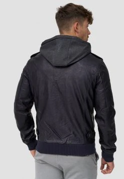 INDICODE JEANS AARON - Veste En Similicuir - Navy -INDICODE Ventes e53656f44d0d4377ab983a3dee787199