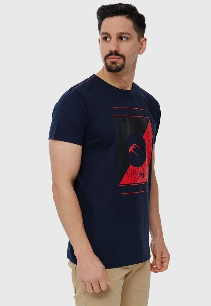 T-shirt imprimé - navy INDICODE JEANS T-shirt Imprimé - Navy -INDICODE Ventes ff626e8ea50c402b99ba821dc19c3ec1